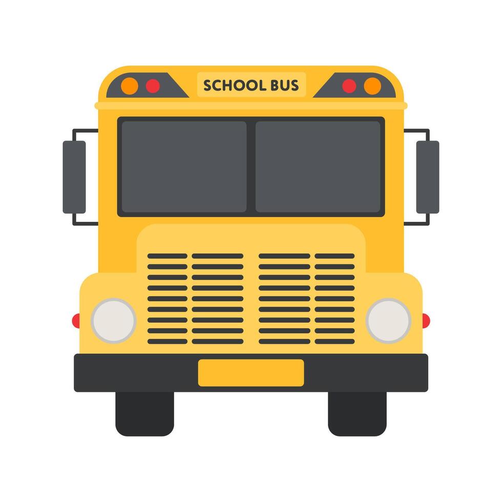 Bright yellow school buses lined up in neat rows under a clear sky. Vibrant vehicles ready to start a new day of learning and adventure. vector