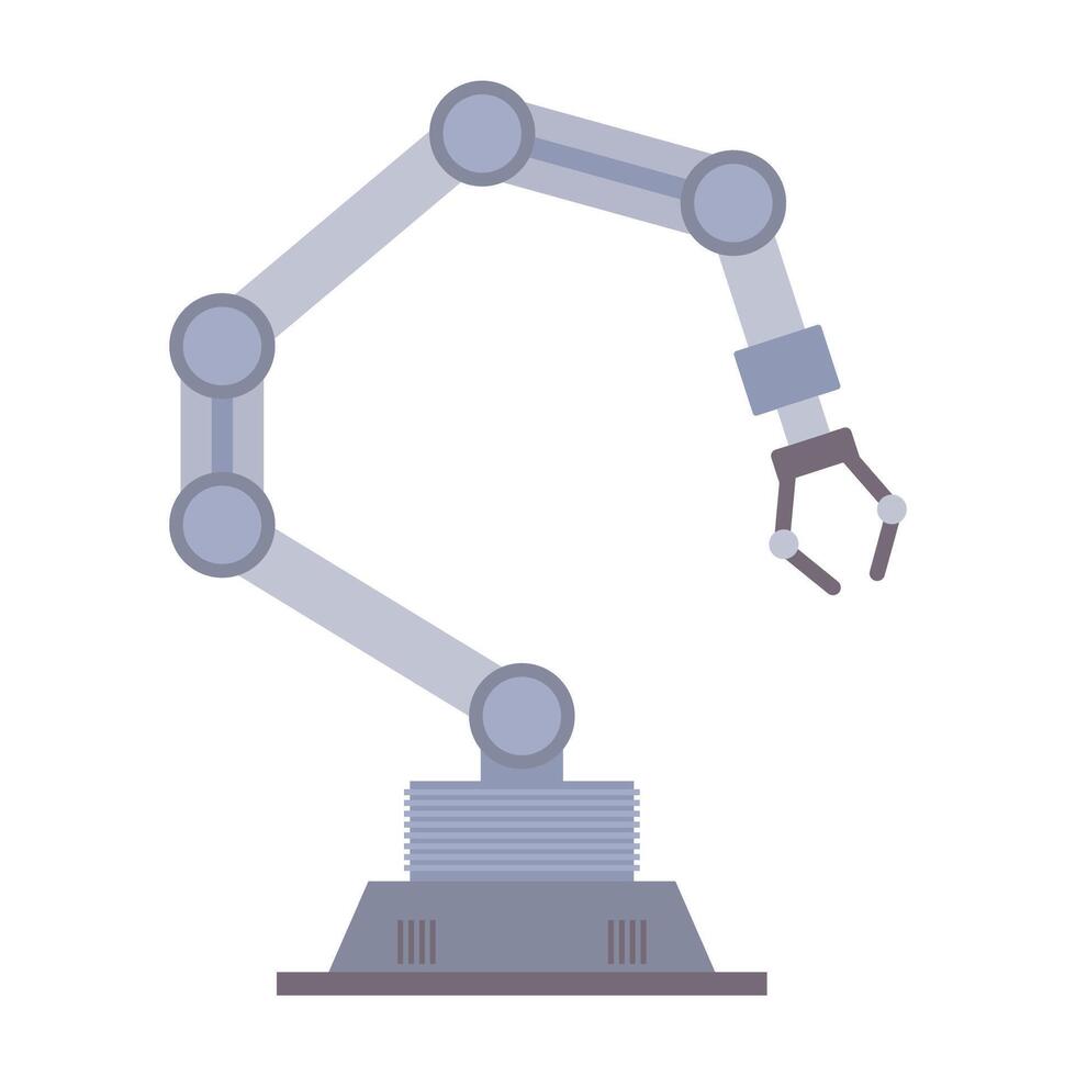 Robotic arms working in harmony within a sleek industrial environment. Precision machinery symbolizes advanced automation and innovation. vector