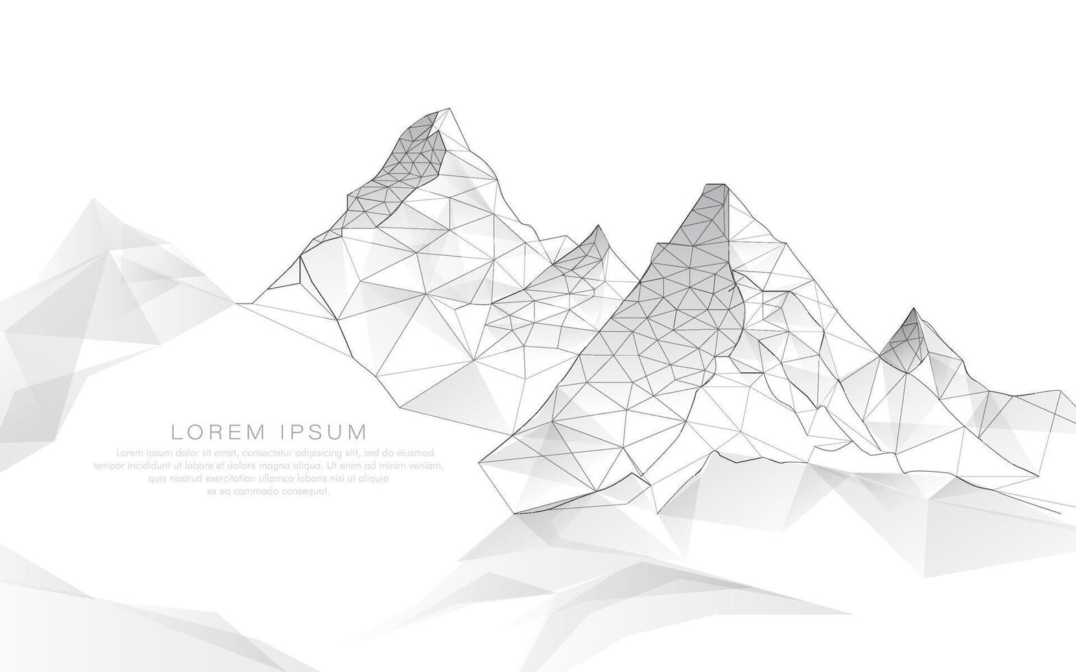 Geometric mountain illustration in minimalist style vector