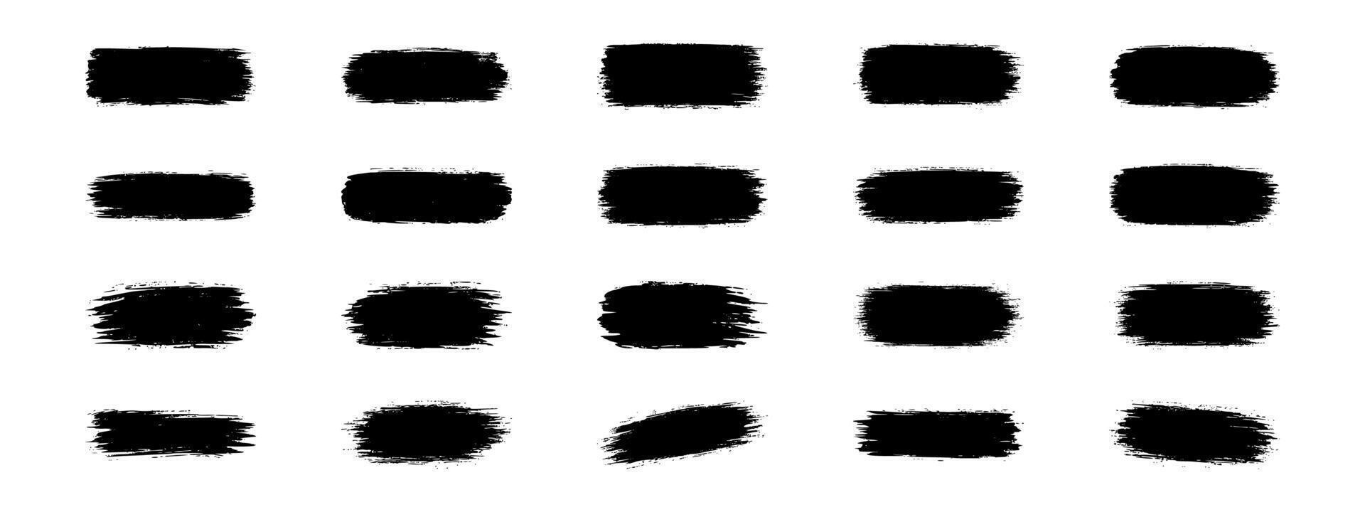 brush streaks ink strokes set. Pack marker grunge ink strokes. Artistic design element, paint smear, ink splatter, creative graphic element. illustration. vector