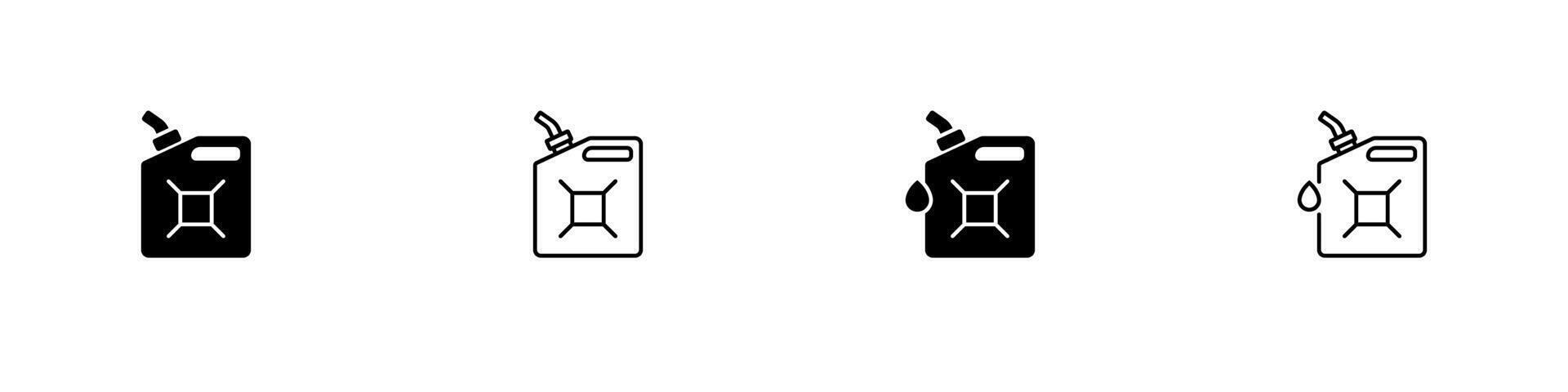 Fuel canister icon set. Gas canister. Canister of car engine oil. Illustration. vector