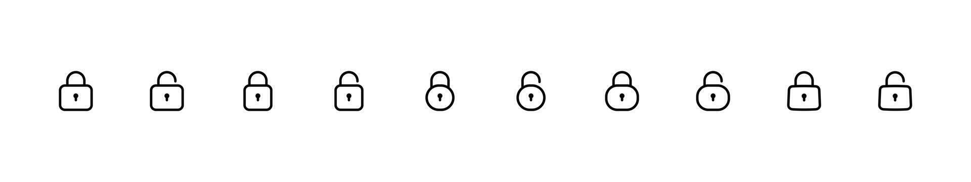 Lock icon set. Safety icon sign. illustration. vector