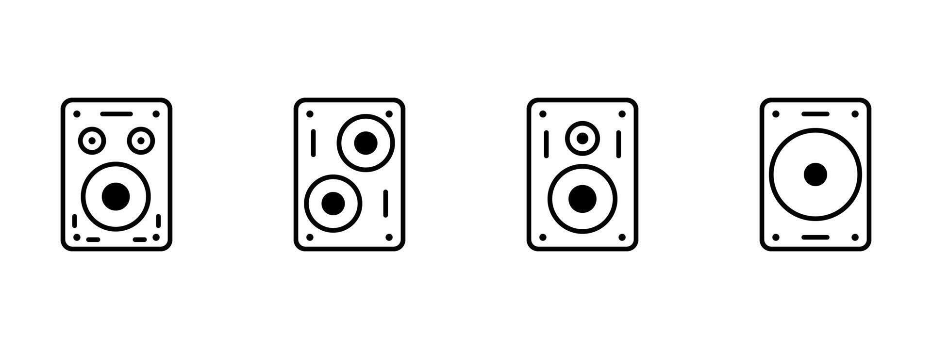Sound speaker icon set. Audio system symbol. Illustration. vector