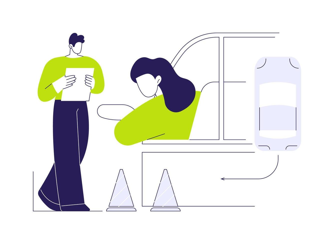 Parking lesson abstract concept illustration. vector