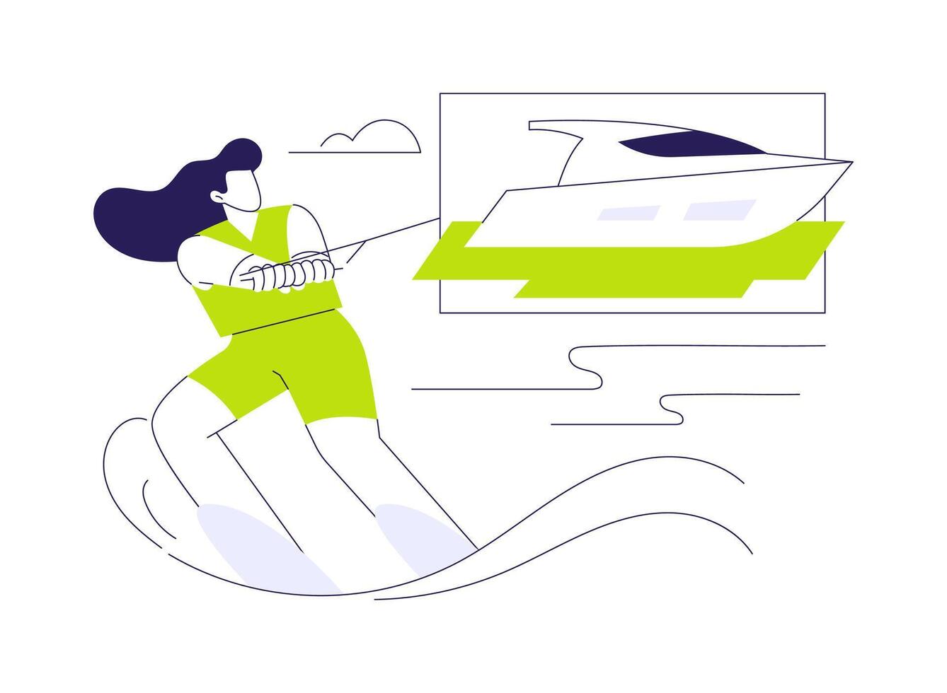 Water skiing abstract concept illustration. vector