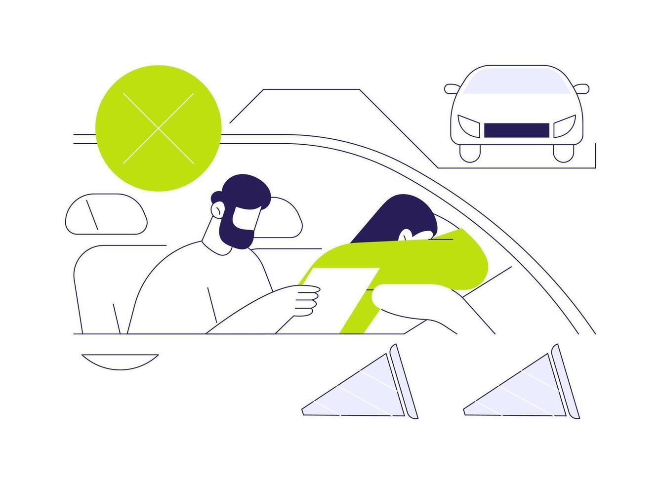 Failing driving school exam abstract concept illustration. vector