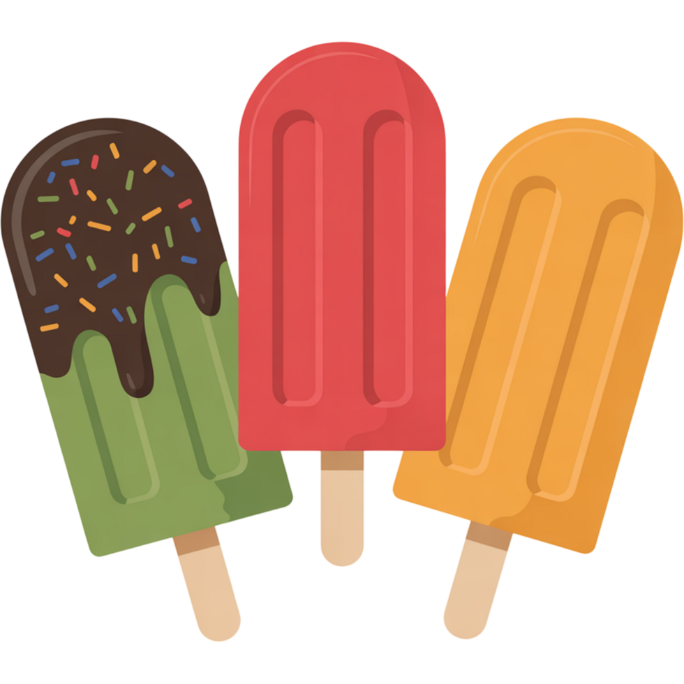 Mixed Popsicle with Chocolate Topping png