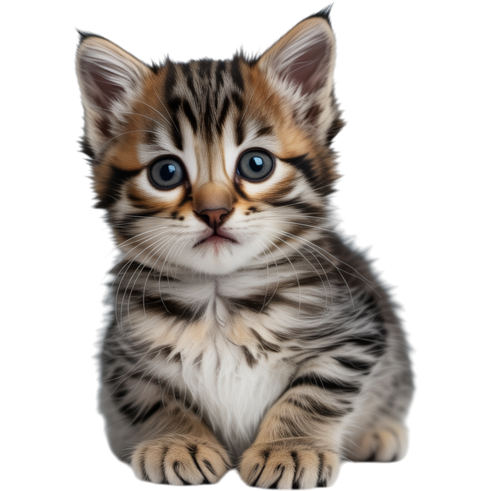 Cute Brown Tabby Kitten Staring png