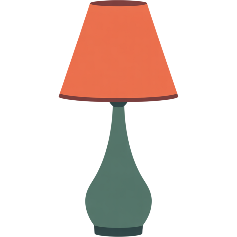 Orange and Teal Decorative Table Lamp png