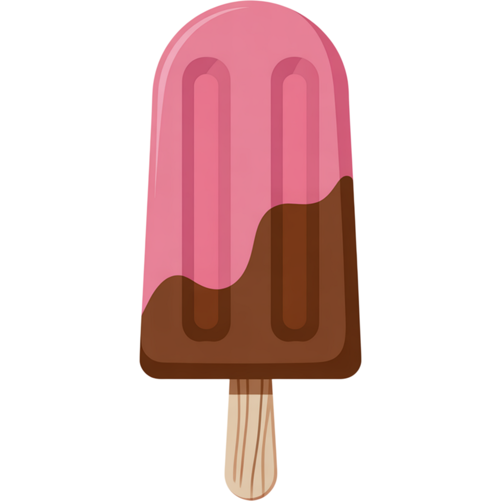 Pink and Chocolate Ice Cream on Stick png
