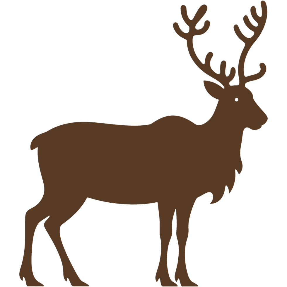 Brown Reindeer Silhouette Side View png