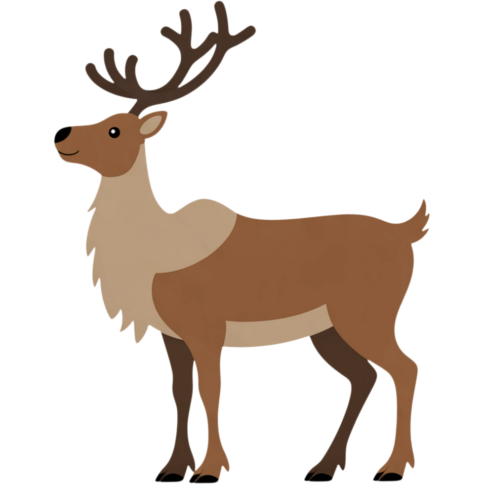 Brown Deer Standing on White Background png
