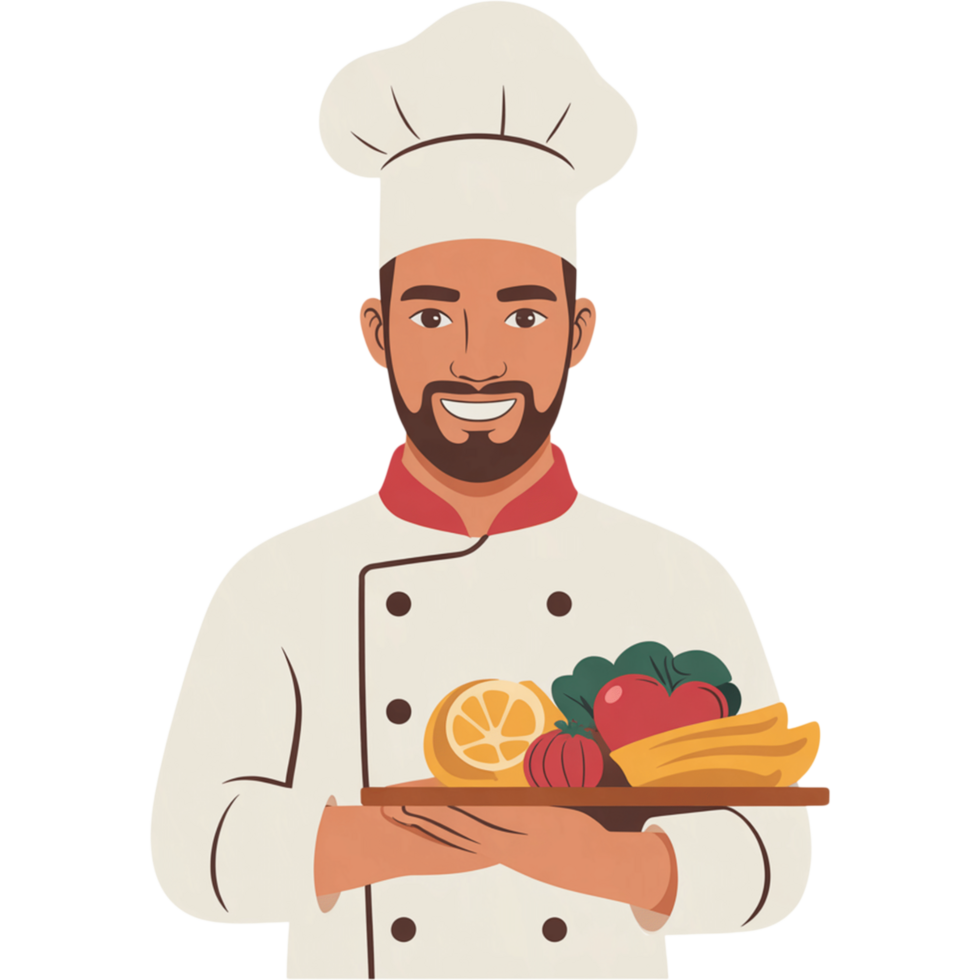 Chef Holding a Plate of Food png