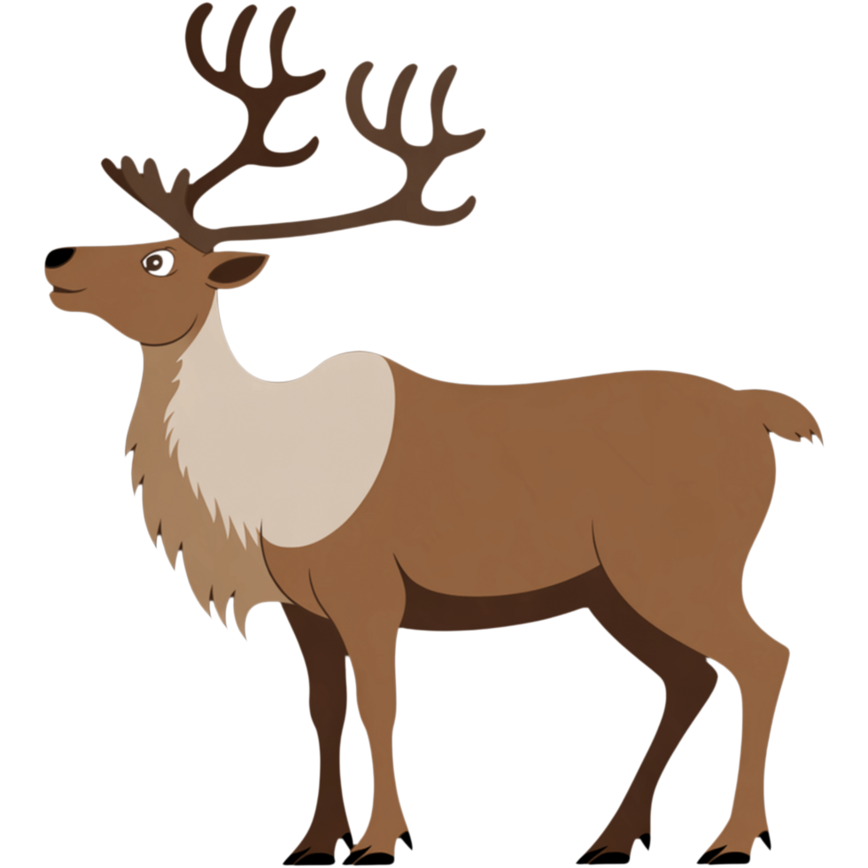 Standing Reindeer with Large Antlers png