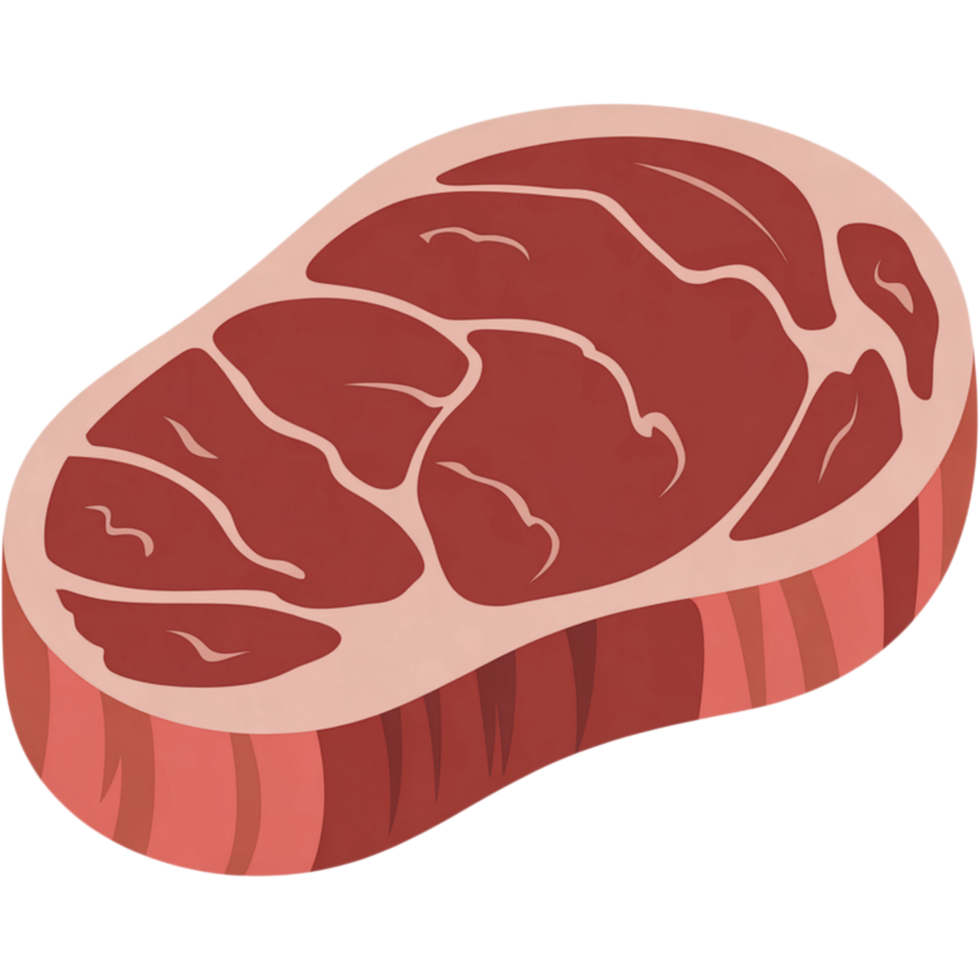 Raw Marbled Beef Steak Illustration png