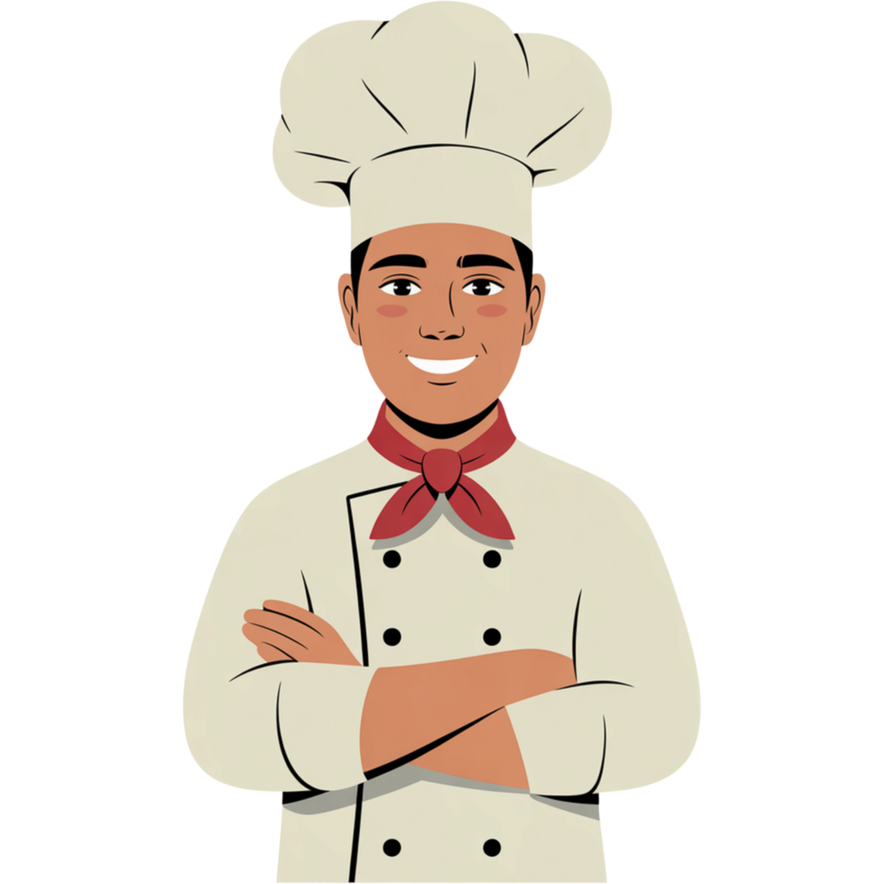 Young Male Chef Standing Confidently png