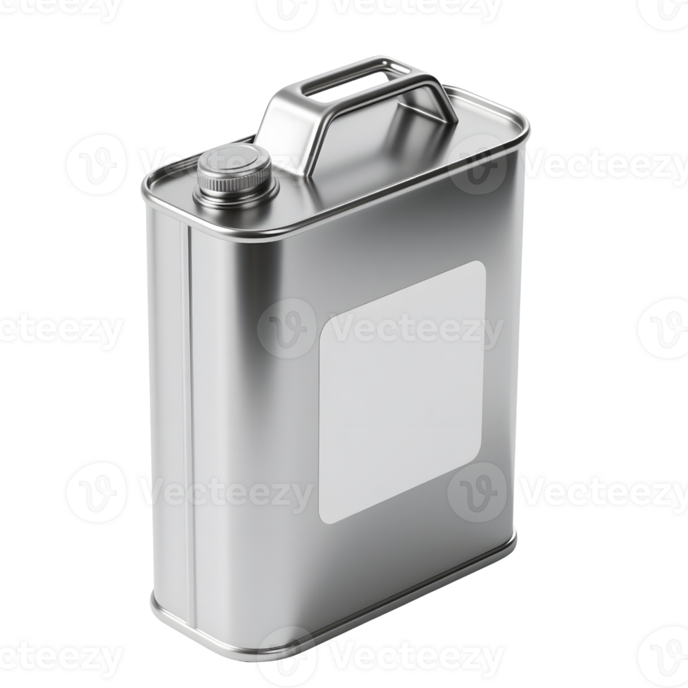 A metal can with a blank label isolated on transparent background png