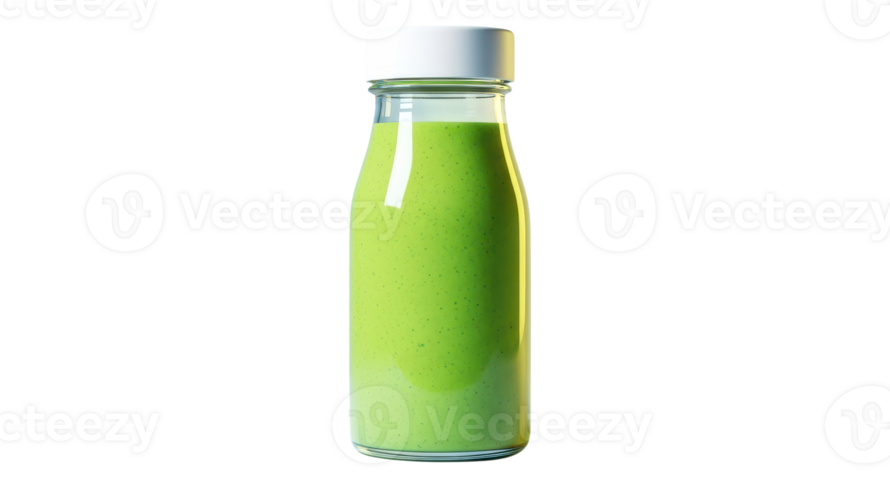 A green smoothie in a bottle isolated on transparent background png