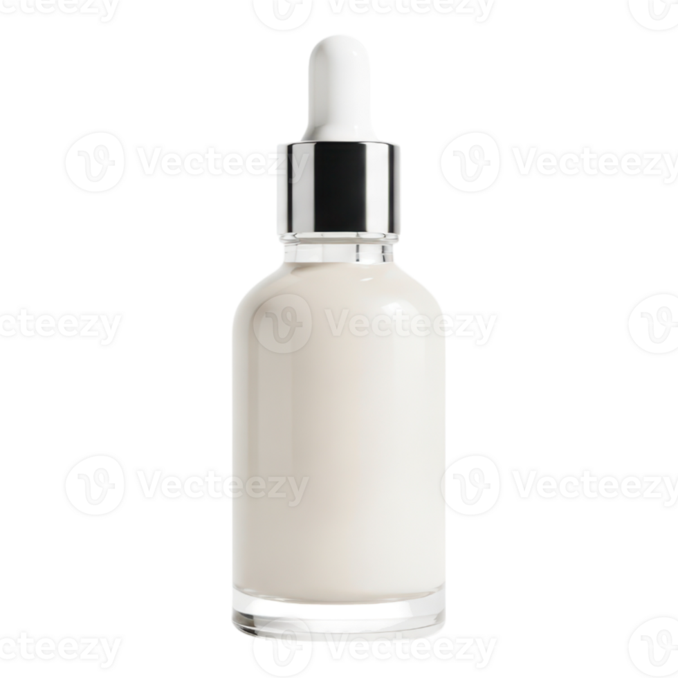 A bottle of cosmetic serum with a dropper isolated on white isolated on transparent background png