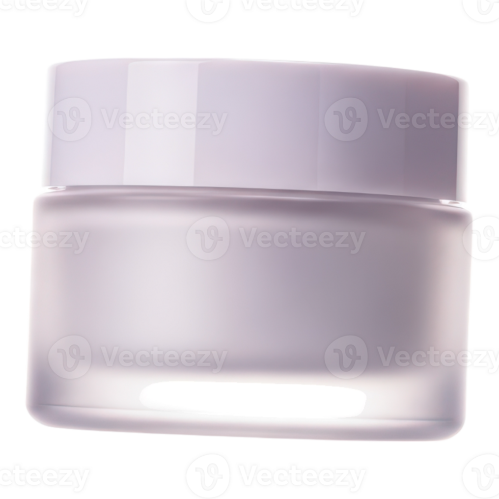 A frosted glass cosmetic cream jar isolated on transparent background png