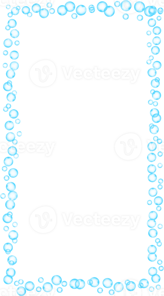 Blue Bubbles Rectangle Frame Border png
