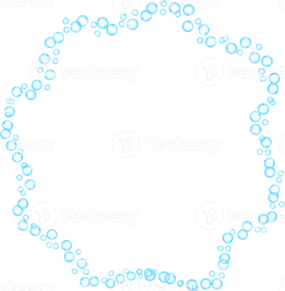 Bubbles Circle Wave Frame Border png