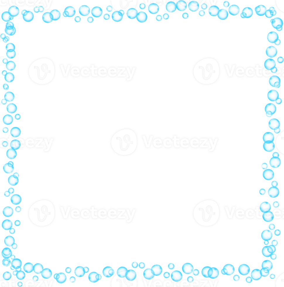 Blue Bubbles Square Frame Border png