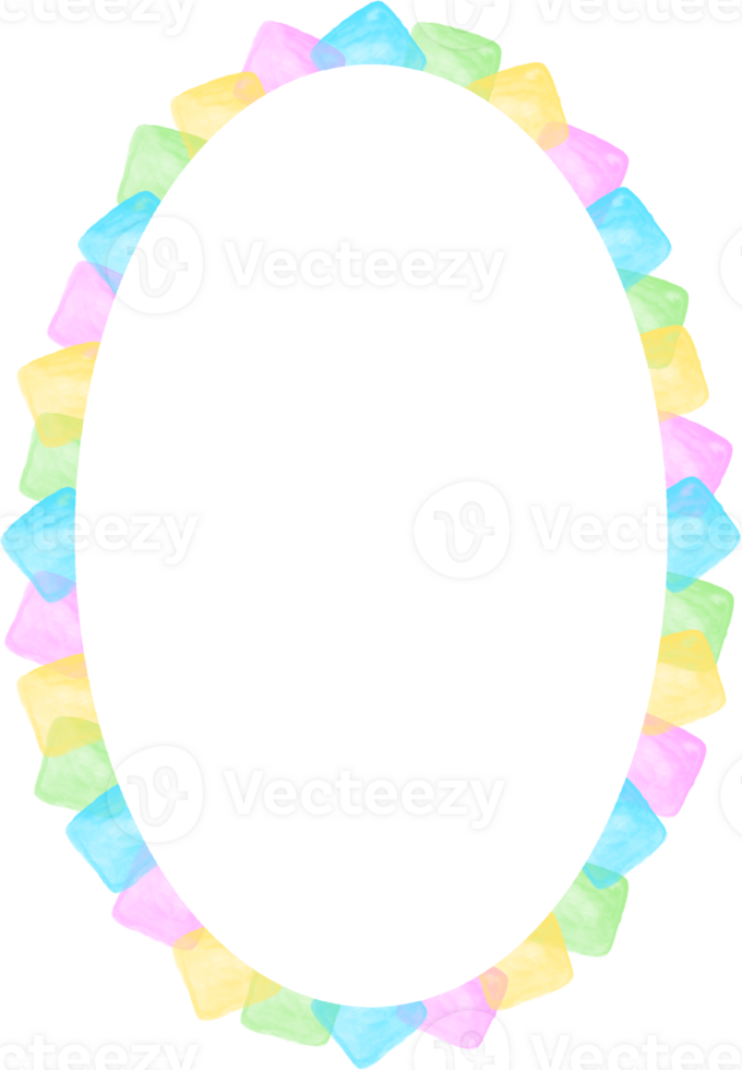 Rainbow Ellipse Frame Border png