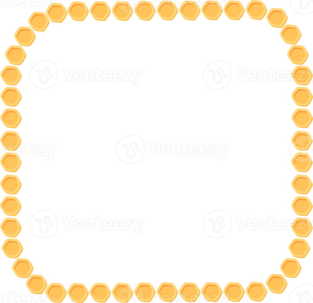 Bee Hive, Honey Comb Square curve Frame Border png