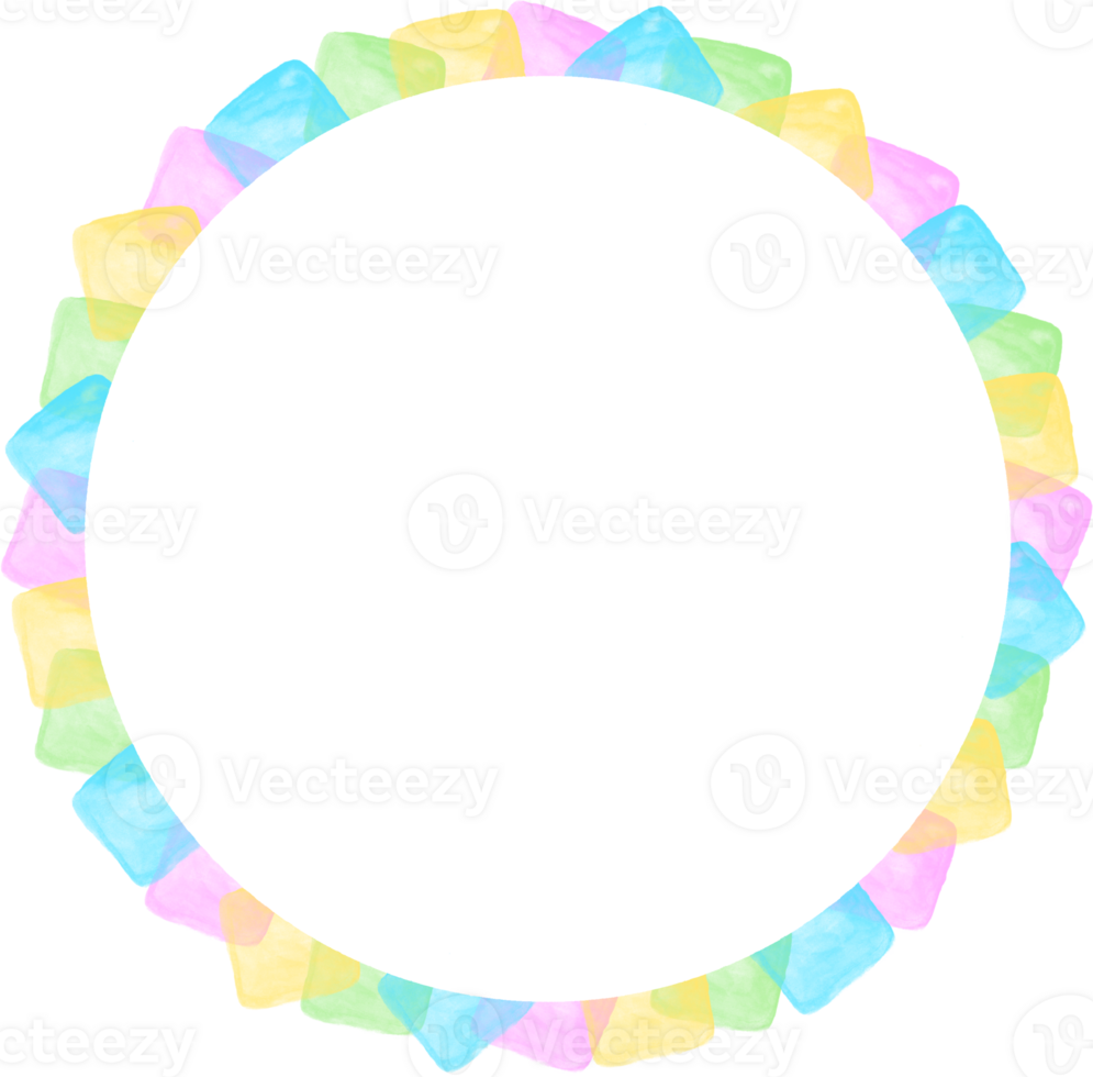 Colorful Rainbow Circle Frame Border png