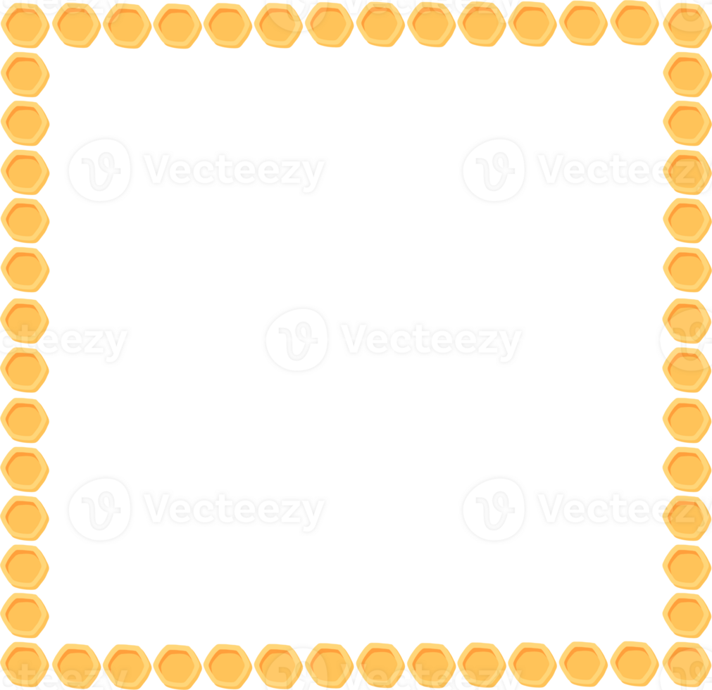 Bee Hive, Honey Comb Square Frame Border png