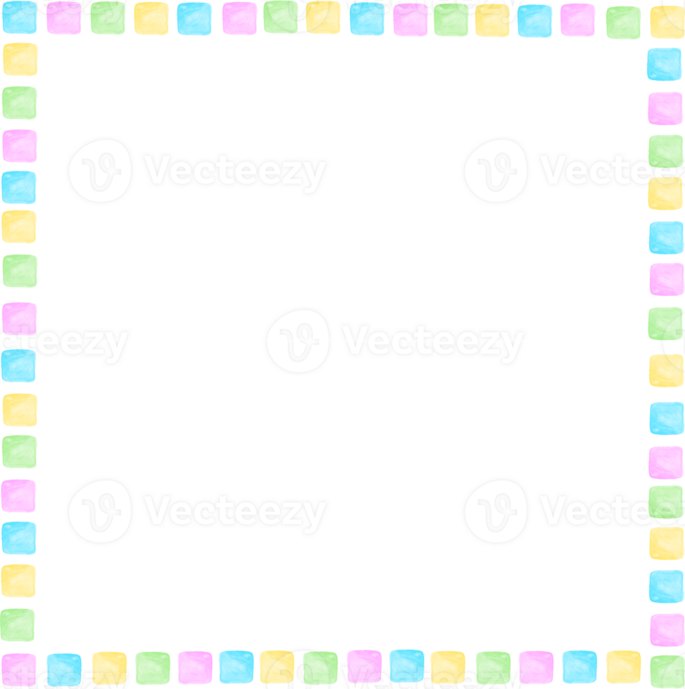 Colorful Rainbow Square Frame Border png