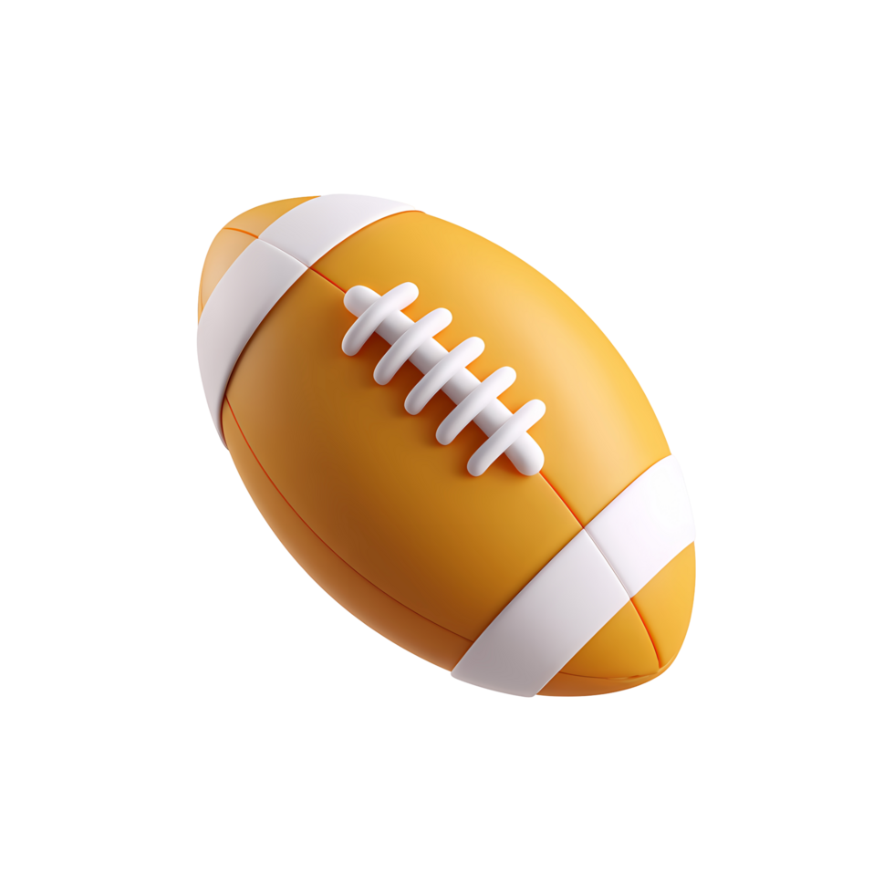 3D Rendered Football Illustration with White Stripes on transparent background png