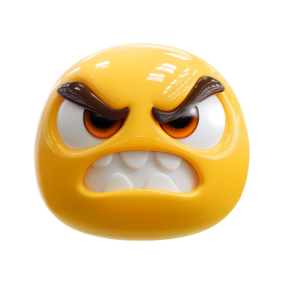 Angry Emoji with Gritted Teeth on Transparent Background png