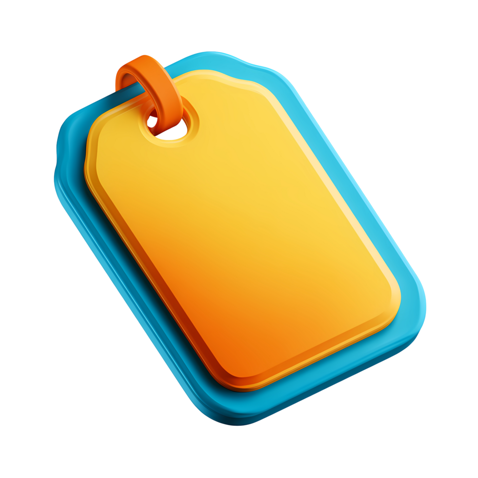 Colorful Tag Icon on Transparent Background Vibrant orange and teal png
