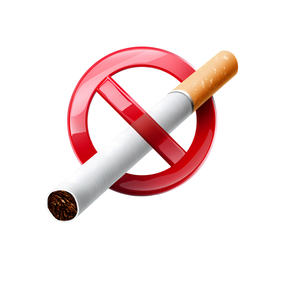 No Smoking Symbol with Cigarette on Transparent Background clear smoking png