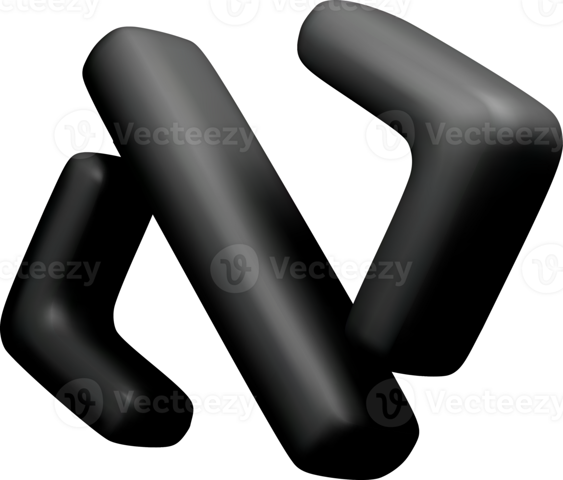 Dynamic Abstract 3D Form in Black Texture png