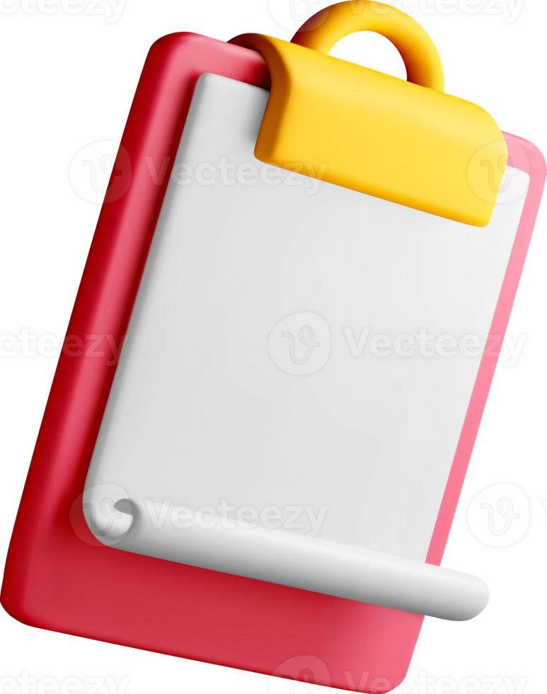 Colorful 3D Clipboard with Notepad Design png