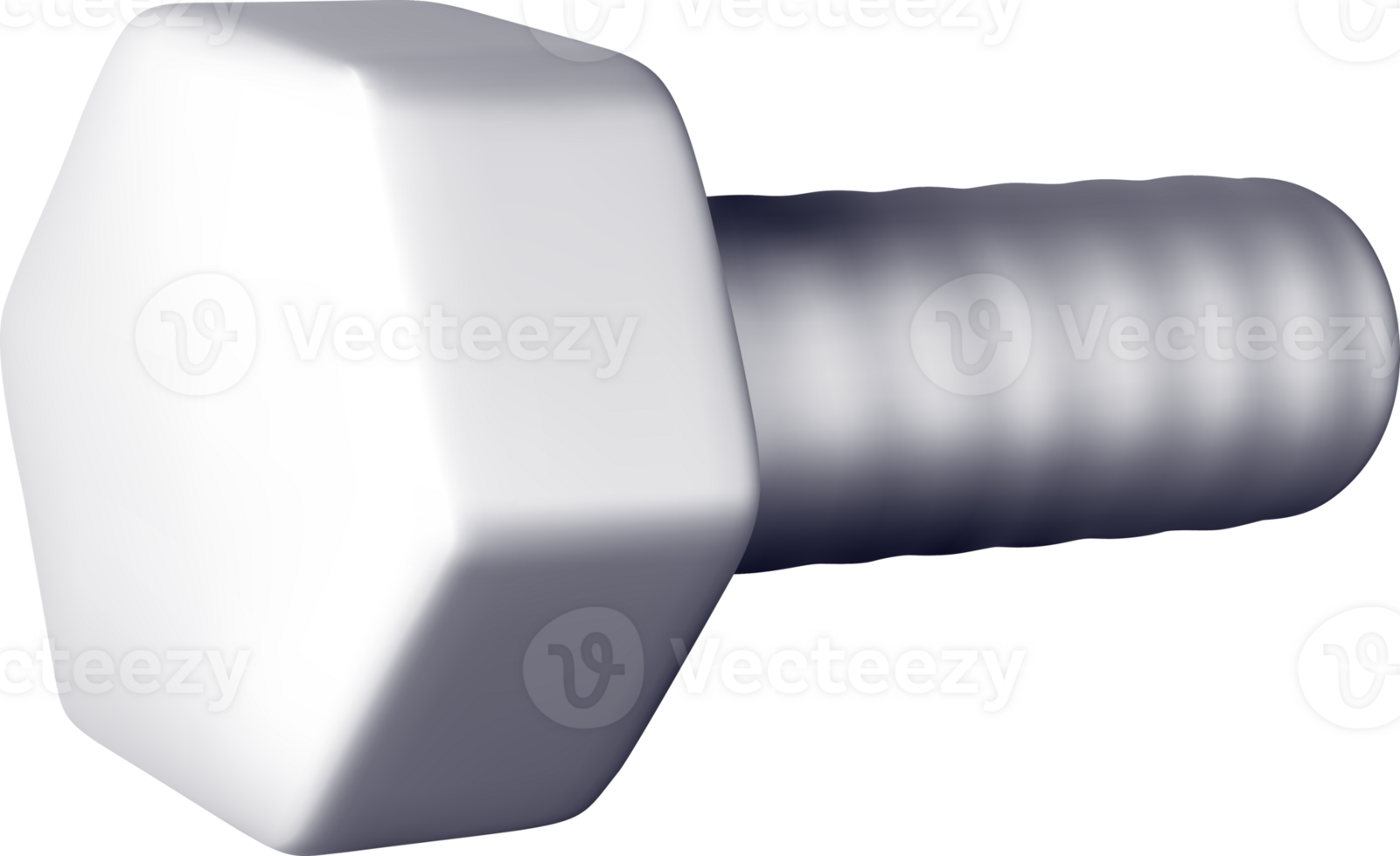 3D Model of a Metallic Hexagon Bolt png