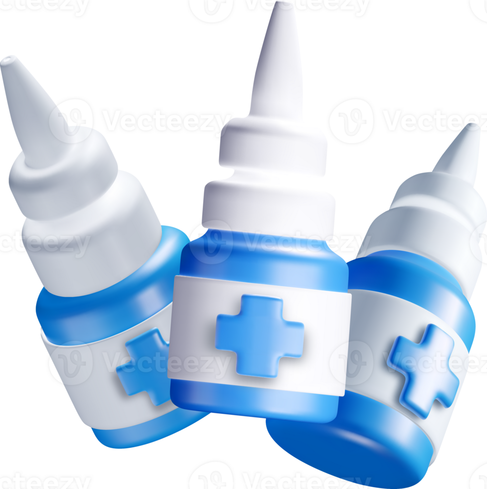 3D Medicine Bottles with Health Cross Symbols png