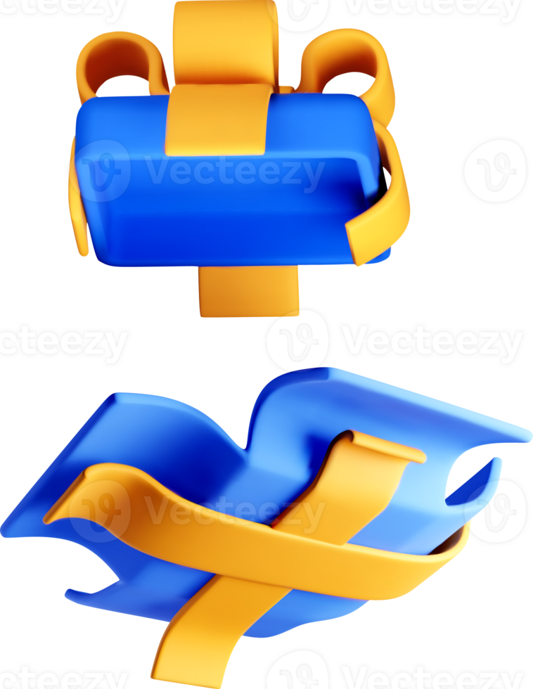 Colorful 3D Container with Straps Design png