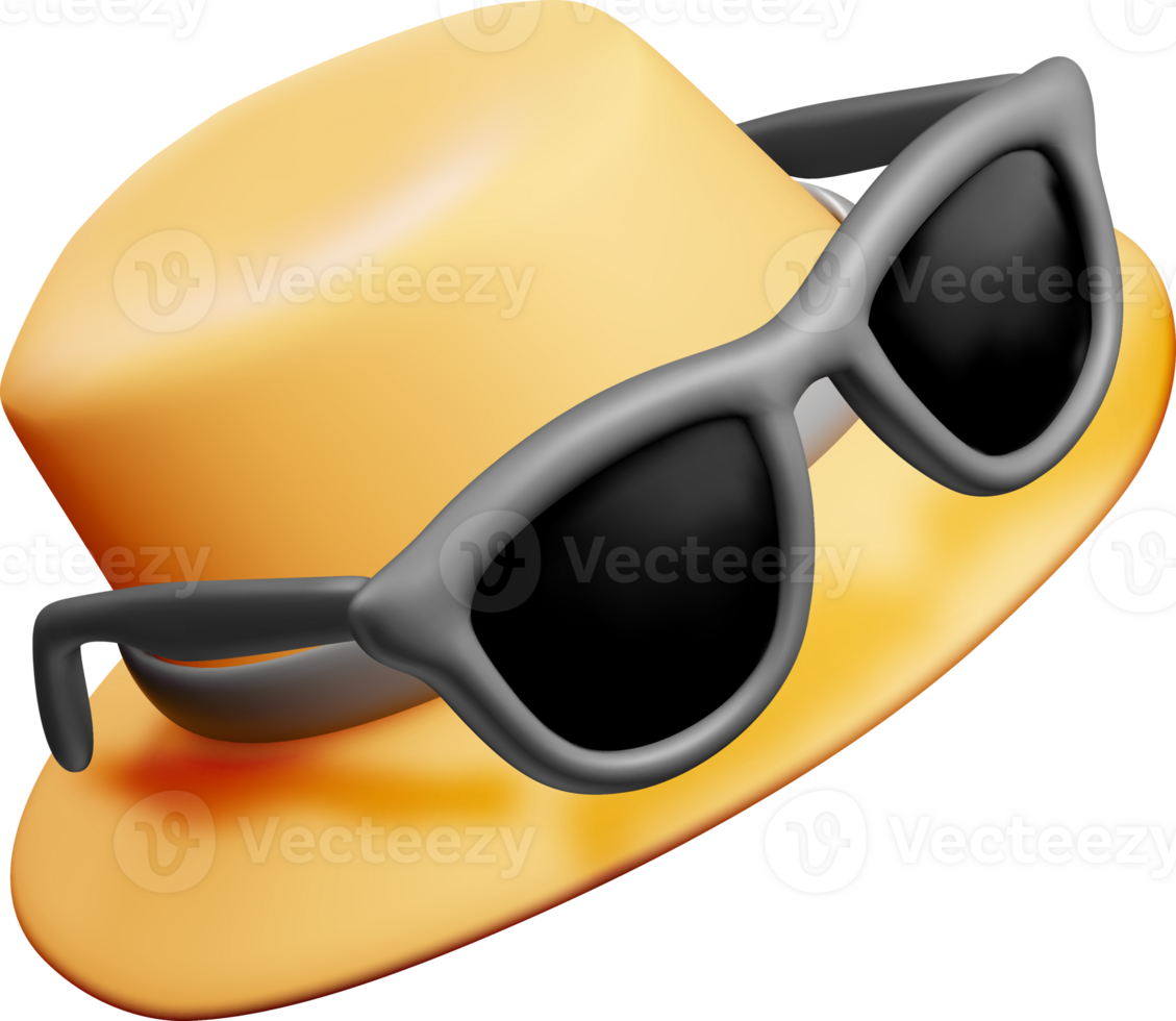 Stylish 3D Hat and Sunglasses Design png