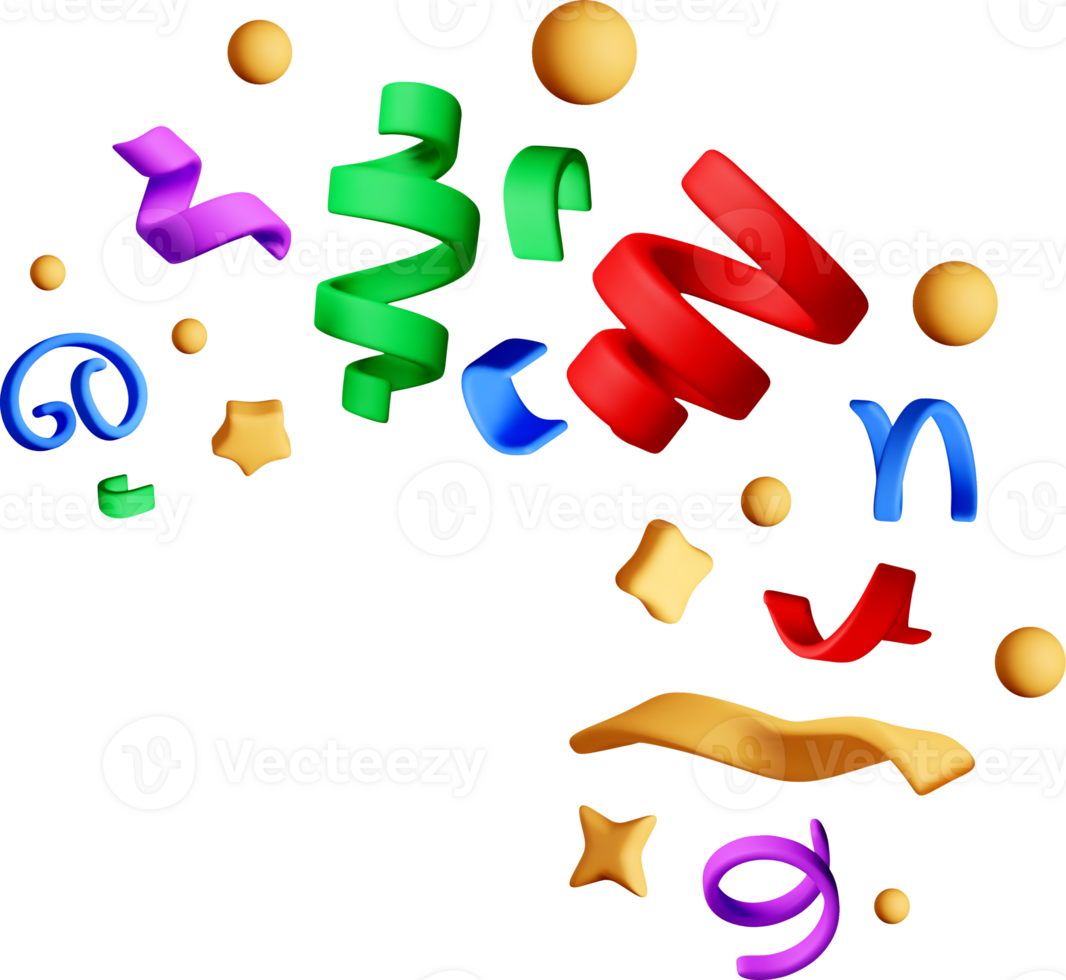 Colorful 3D Shapes and Abstract Elements png