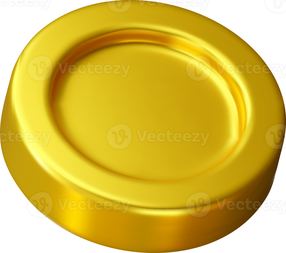 Detailed 3D Rendering of a Gold Coin png