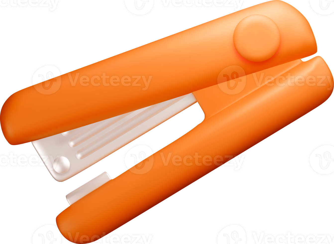 Stylish 3D Orange Stapler Design Concept png