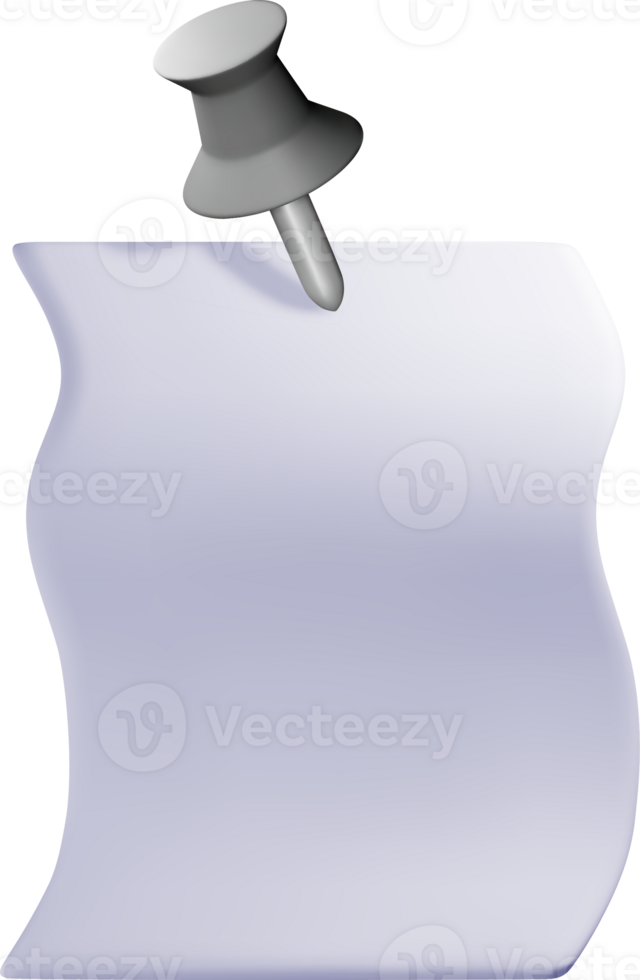 3D Realistic Note with Pushpin Design png