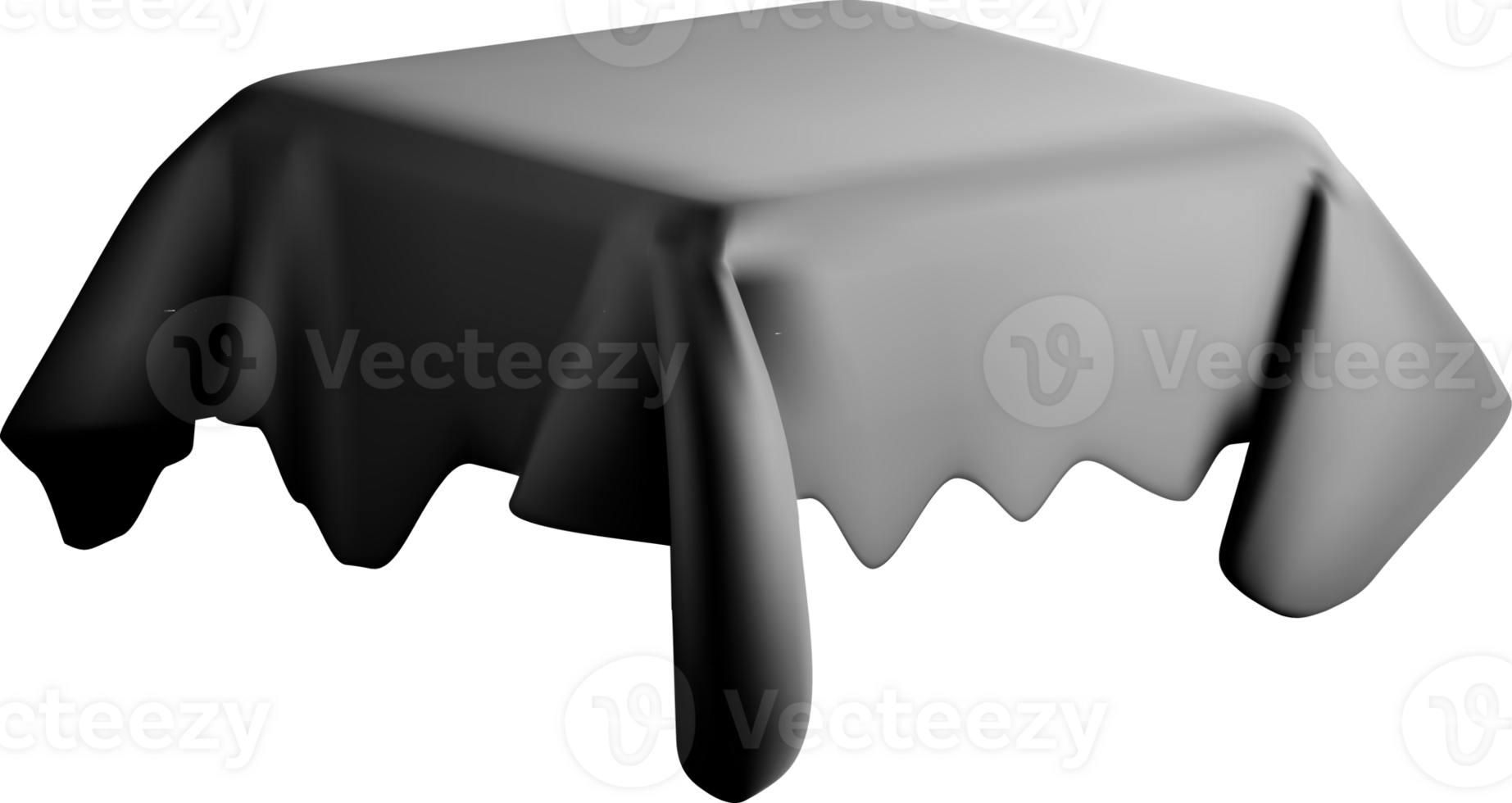 3D Table with Black Cloth and Smooth Finish png