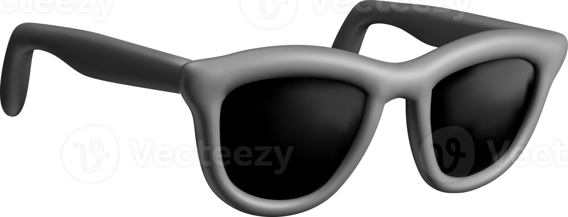 Stylish 3D Sunglasses with Black Lenses png