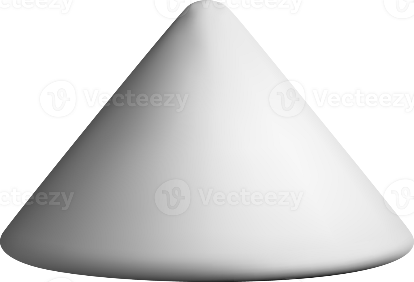 3D White Cone Shape with Smooth Surface png