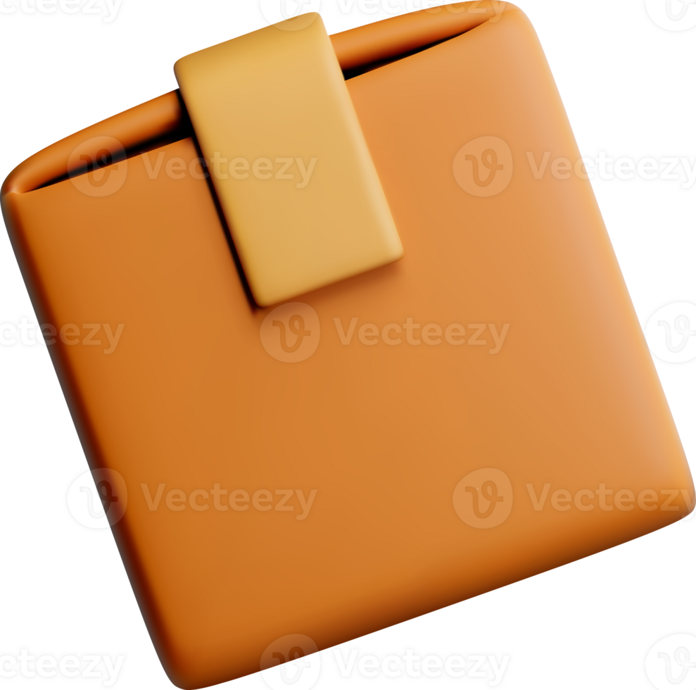 3D Render of a Stylish Orange Organizer png